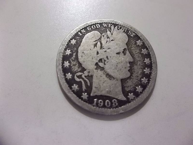 1908 D Barber Quarter Better Grade