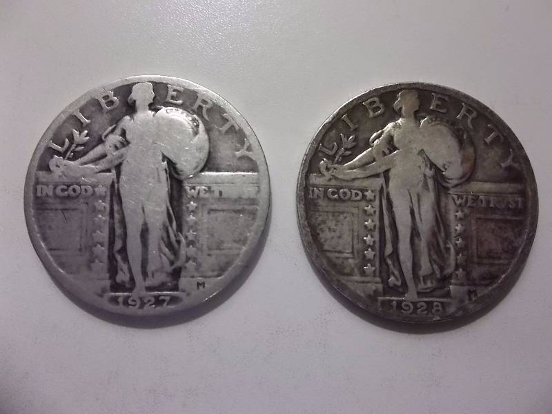 1927, 1928 Standing Liberty Quarters Strong Dates
