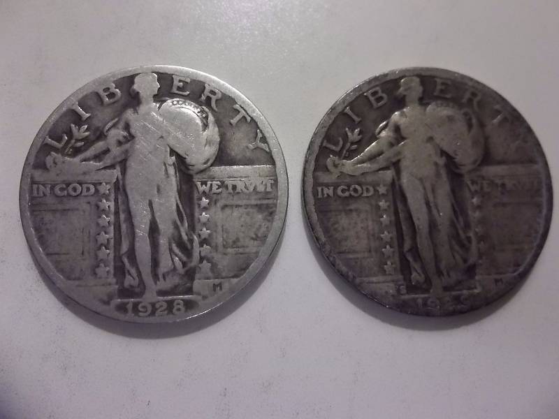 1928, 1929 S Standing Liberty Quarters Strong Dates