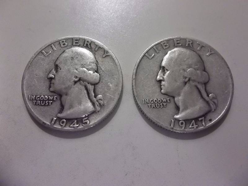 1945 S, 1947 S Washington Quarters