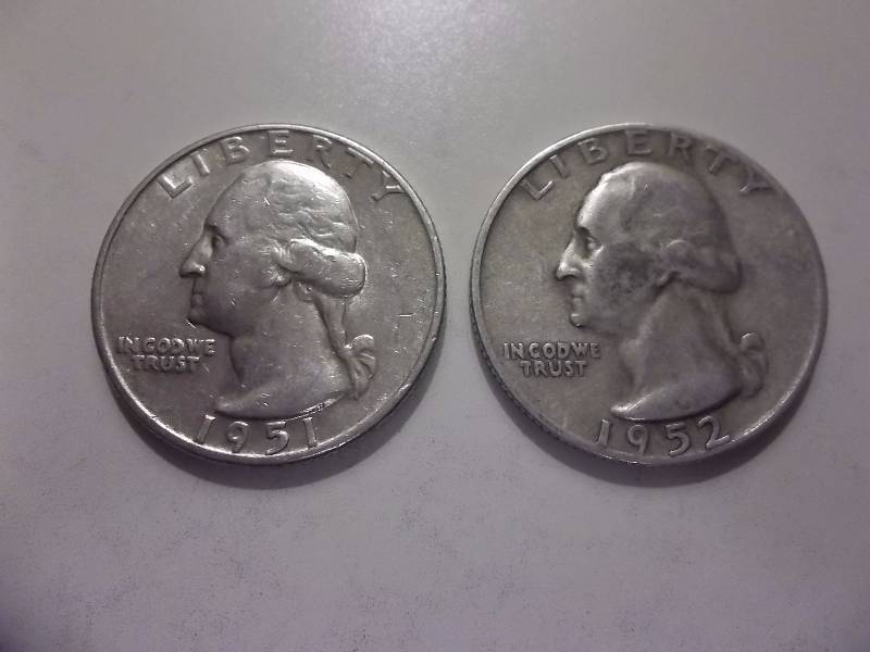 1952 S,1951 D Washington Quarters Better Grages