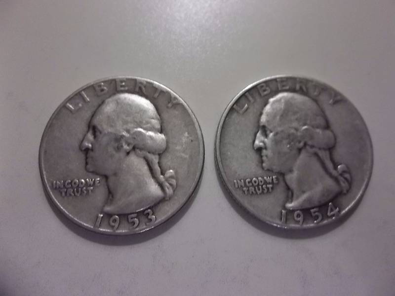 1953 S, 1954 D Washington Quarters Better Grades