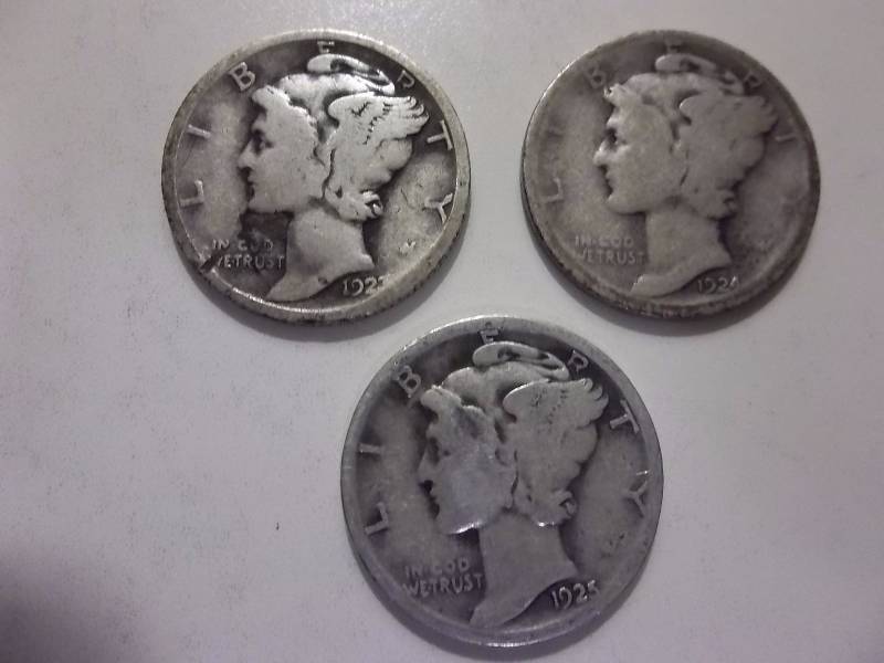 1923, 1924, 1925 Mercury Dimes