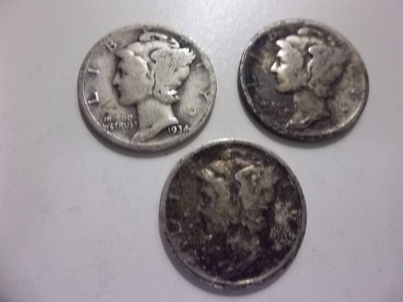 1934 , 1935 S, 1936 Mercury Dimes