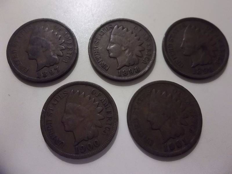 1897, 1898, 1899, 1900, 1901 Indian Head Cents