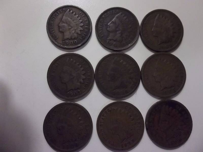 1900, 1901,1902, 1903,1904, 1905, 1906, 1907, 1908 Indian Head Cents-Better Dates