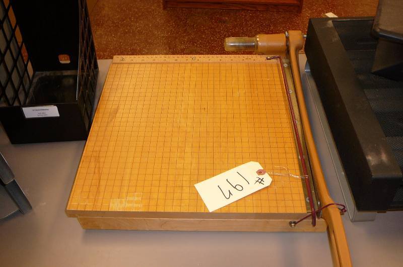 lot 197 image: Paper file, magazine file, lock box no key, garbage cans