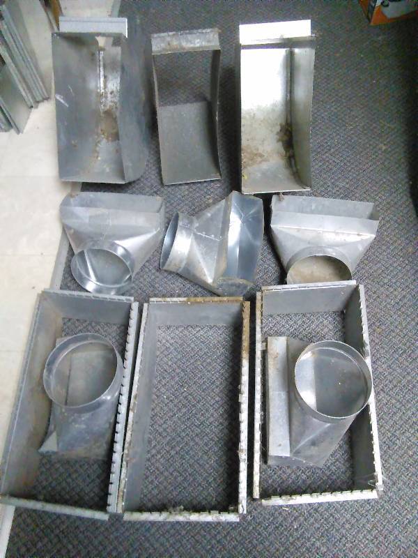 New Galvanized Duct work (3) 8� X 16� Elbows, (5) 7� x 12�, round floor diffusers and (3) 10� X 20� connectors