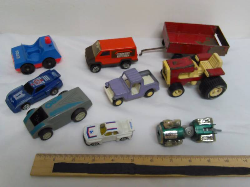 Plastic and Metal trucks tractors cars (9), vintage transformer