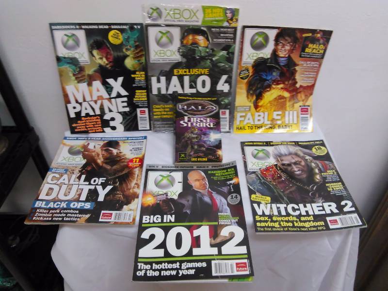 Xbox Magazines and book (6) New in Shrink wrap Halo Four, Halo First Strike