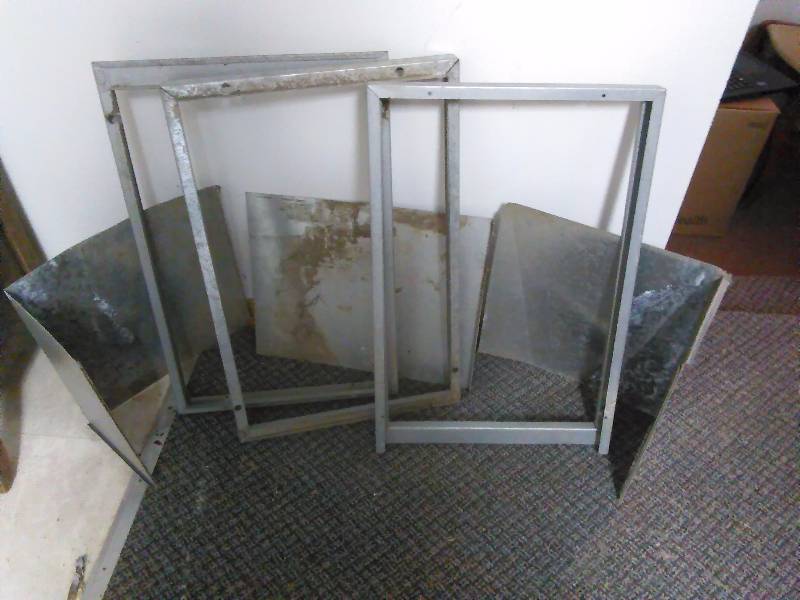 New Galvanized furnace filter slides (3) and 3 misc. sheets of galvanized