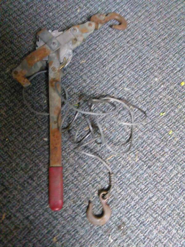 Come-a-long, works fine � see pictures
