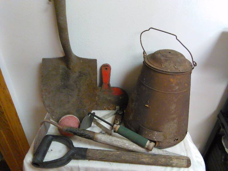 Vintage Items (9) gardening items, coffee pot and more