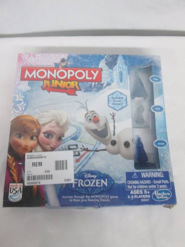lot 63 image: Hasbro Monopoly Jr. Frozen Board Game