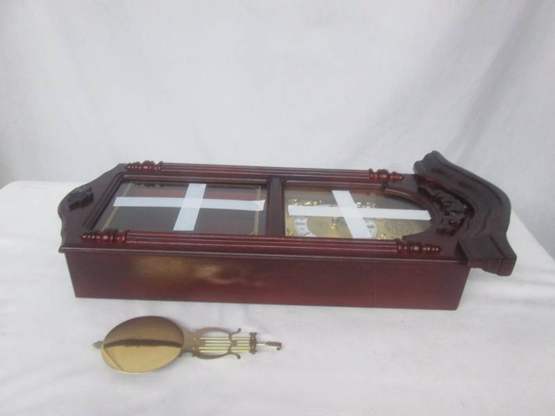 lot 44 image: McLeland Design Regulator Wall Clock - Cherry