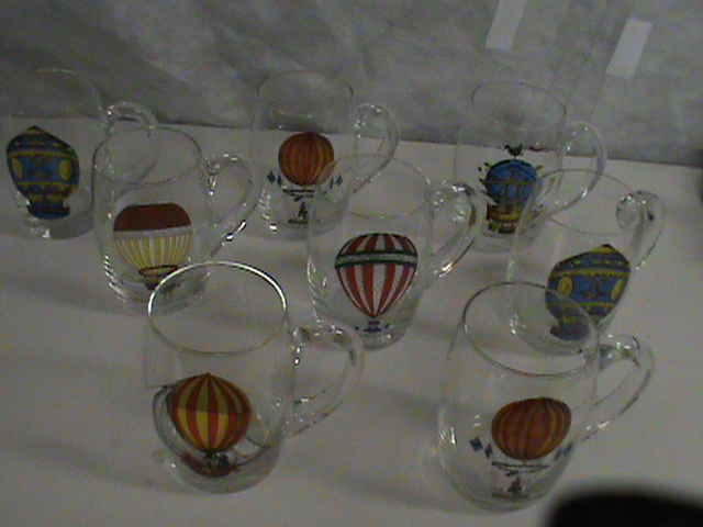 lot 213 image: Set of 8 glass mugs direct from Spain