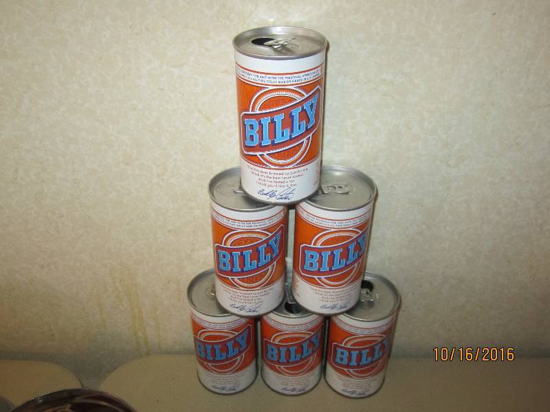 Lot of Billybeer cans...