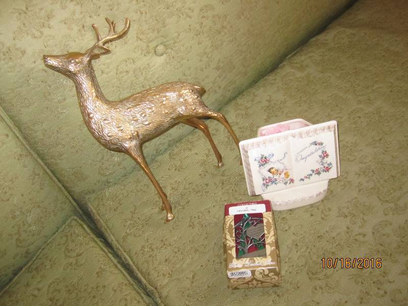 Brass deer, congratulations and mem...