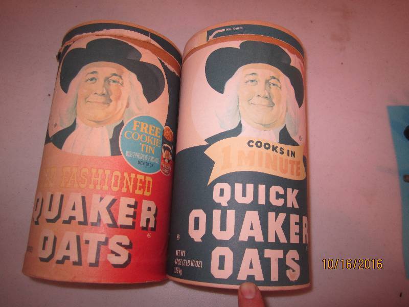 Quaker Oats tubes...