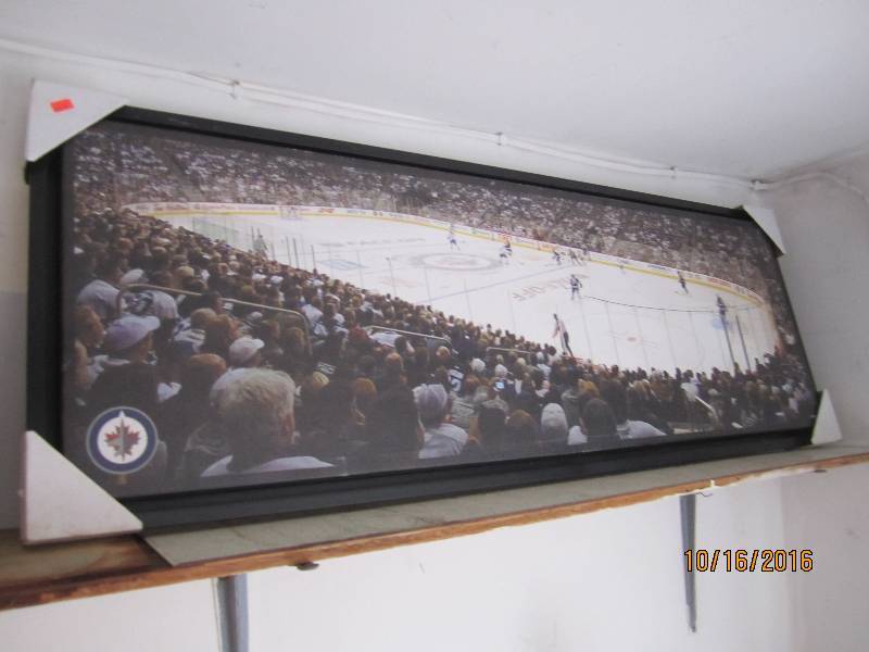Framed Hockey scene 50 x 19...