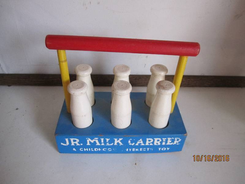 Wood toy milk case...