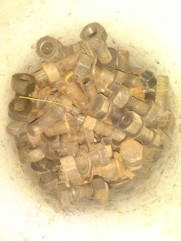 Bucket of Washers, Bolts, and Nuts