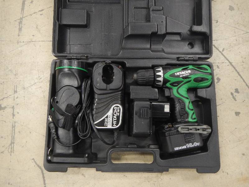 Hitachi Drill & Flashlight with 2 Batteries and Charger