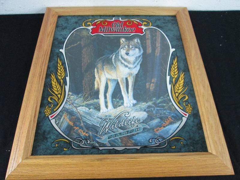 lot 17 image: Old Milwaukee Timber Wolf Sign
