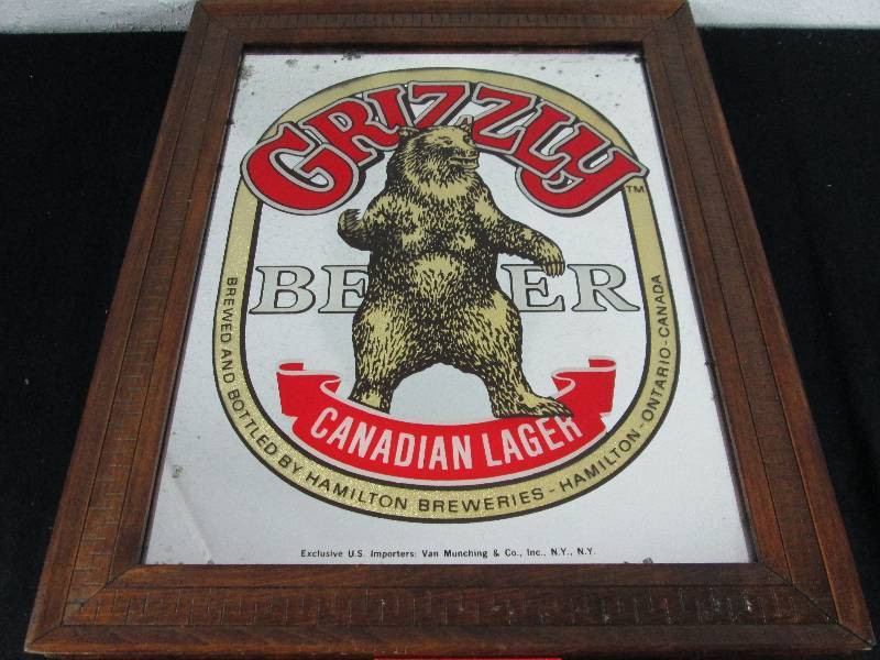 lot 21 image: Grizzly Beer Canadian Lager Beer Mirror