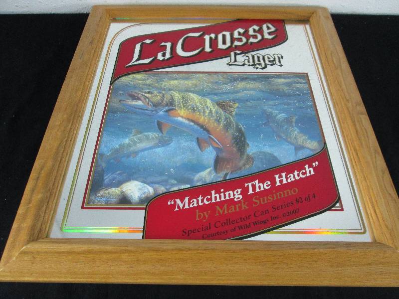 lot 24 image: LaCrosse Lager Mark Sunsinno Trout  Sign