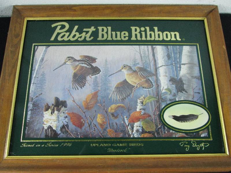 lot 33 image: Pabst Blue Ribbon Beer Wood Cock Picture