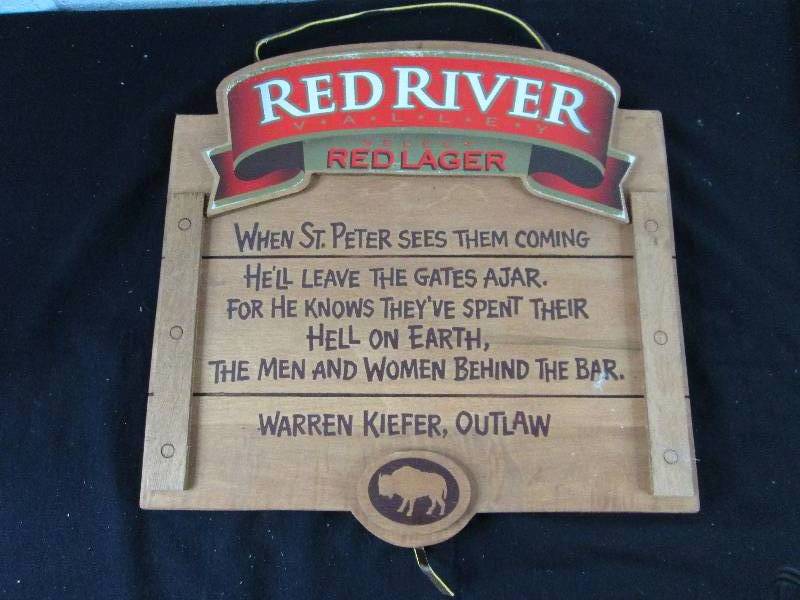 lot 47 image: Red River Red Lager Sign