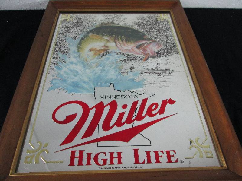 lot 53 image: Miller High Life Minnesota series Bass Mirror
