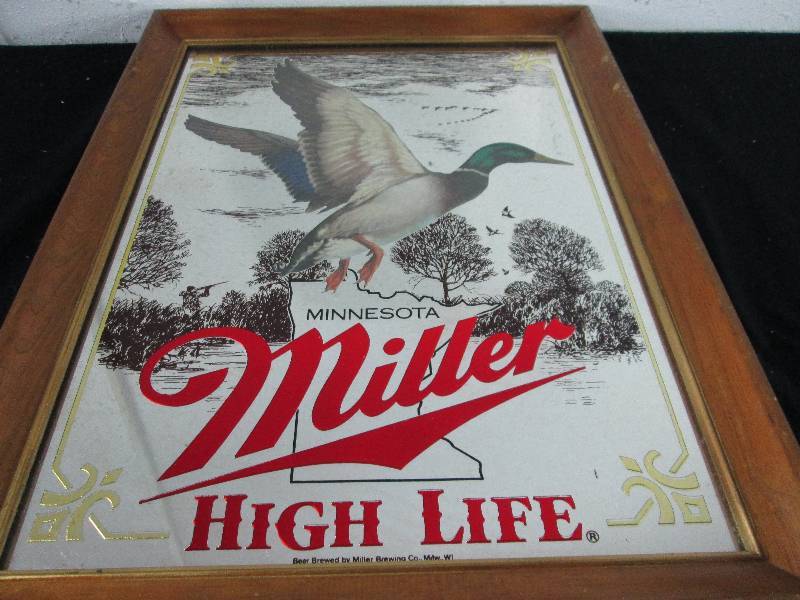 lot 54 image: Miller High Life Minnesota series Duck Mirror