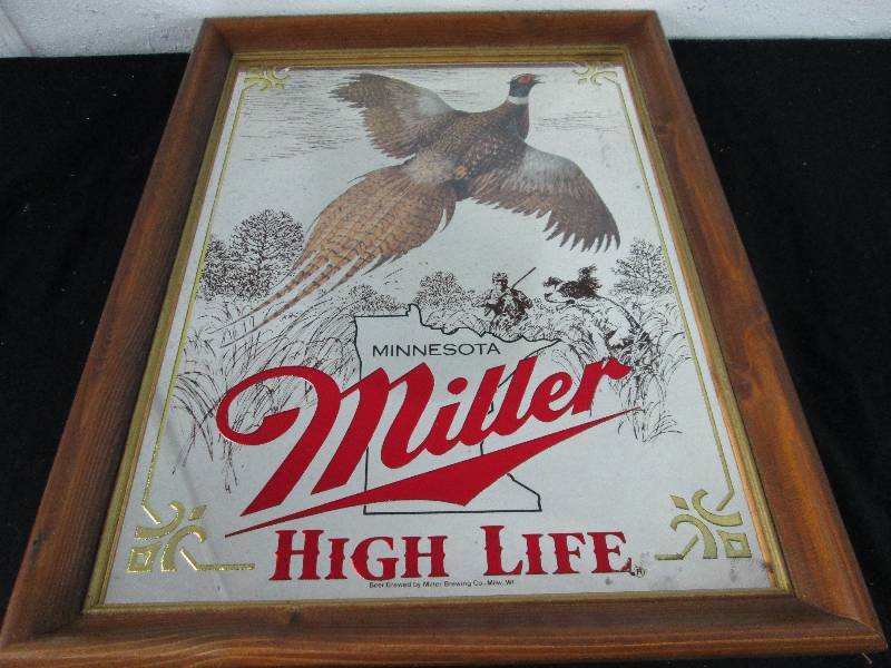 lot 56 image: Miller High Life Minnesota series Pheasant Mirror