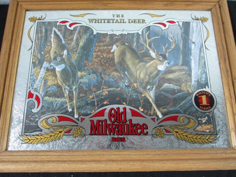 lot 61 image: Old Milwaukee Beer Sign Whitetail Deer