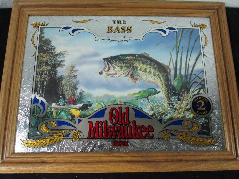 lot 62 image: Old Milwaukee Beer Sign Large Mouth Bass