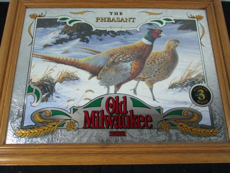 lot 63 image: Old Milwaukee Beer Sign Pheasant