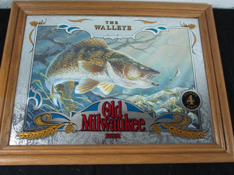 lot 64 image: Old Milwaukee Beer Sign Walleye