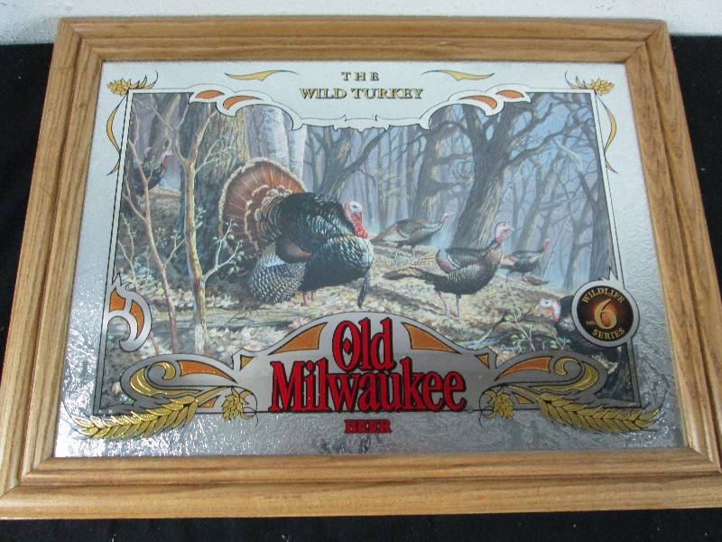 lot 66 image: Old Milwaukee Beer Sign Wild Turkey