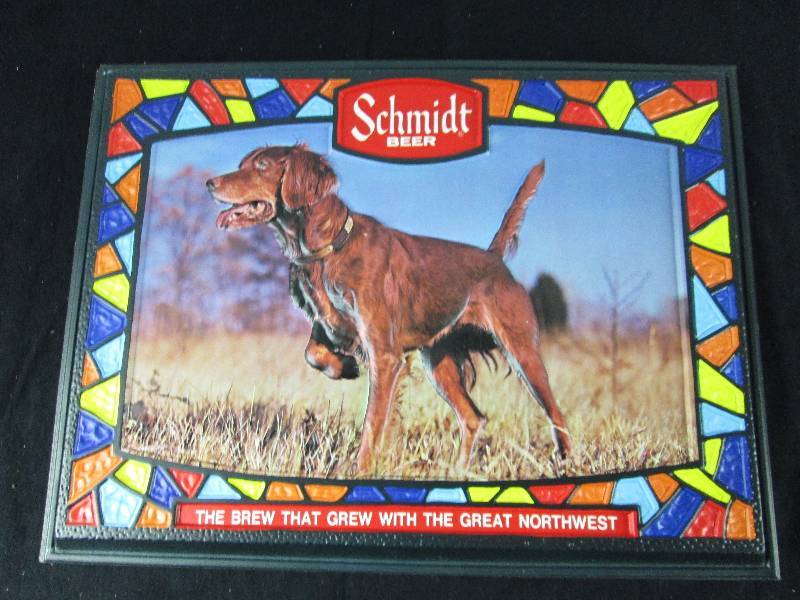 lot 78 image: Schmidt Beer sign Irish Setter