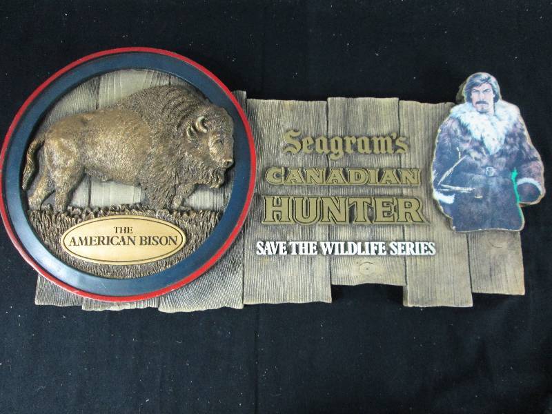 lot 86 image: Seagrams Canadian Hunter Bison Sign