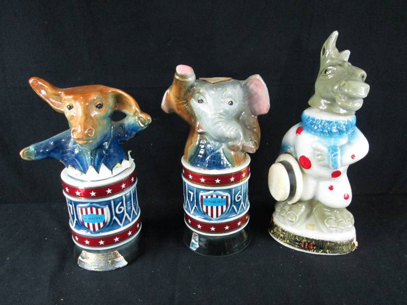 lot 133 image: Jim Beam Political Decanters