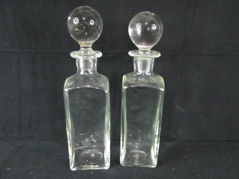lot 140 image: 2 Hand Blown Crystal Decanters.