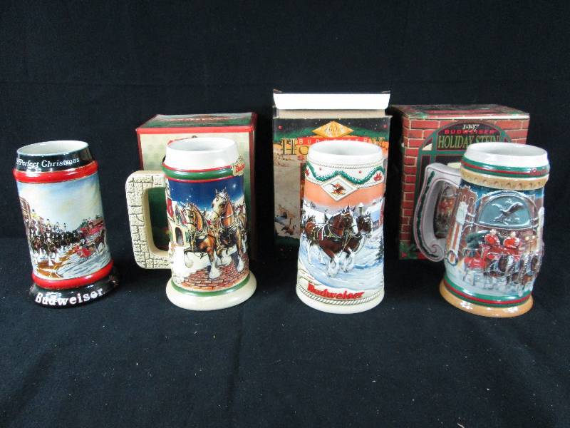 lot 155 image: Budweiser Christmas Beer Steins