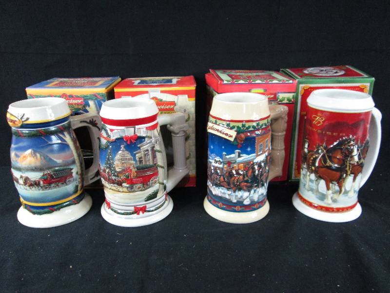 lot 156 image: Budweiser Christmas Beer Steins
