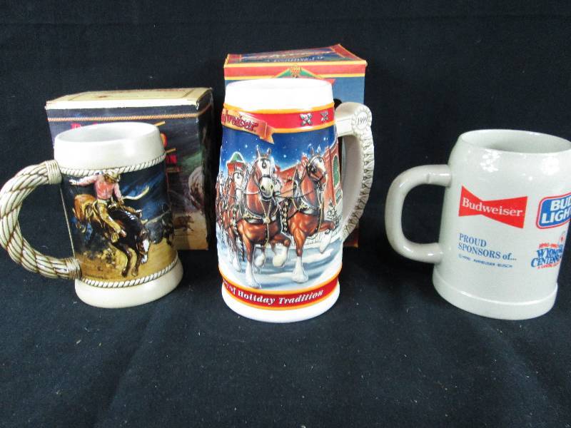 lot 157 image: Budweiser Beer Steins