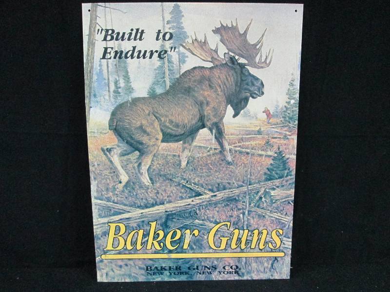 lot 198 image: Baker Guns Collectable Tin Sign