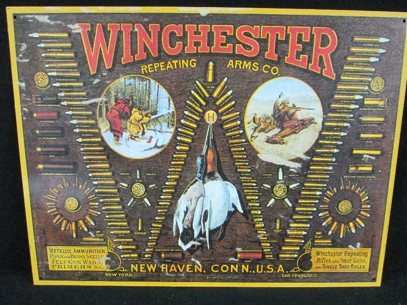 lot 201 image: Winchester Ammunition Collectable Tin Sign