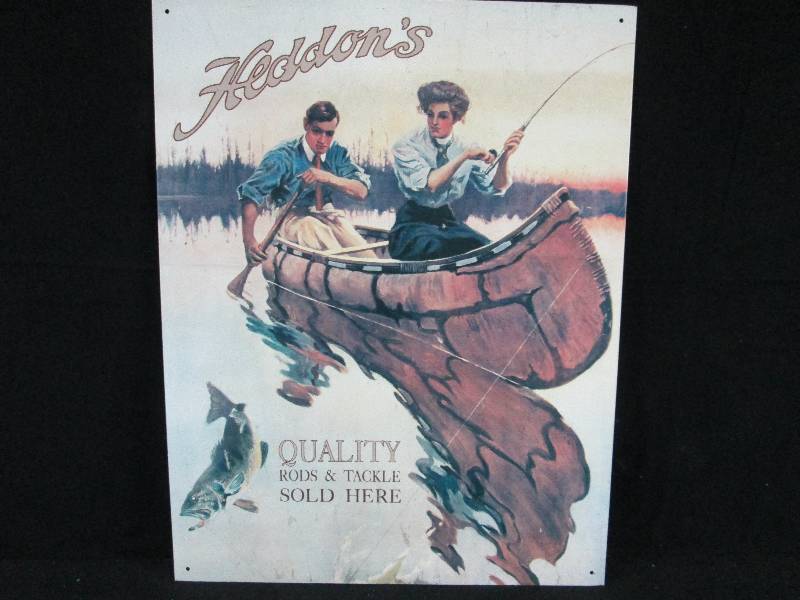lot 203 image: Heddons Rods & Tackle Collectable Tin Sign